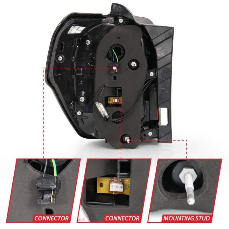 ANZO LED Taillight Assembly Pair Clear Lens Black Housing - Image 6