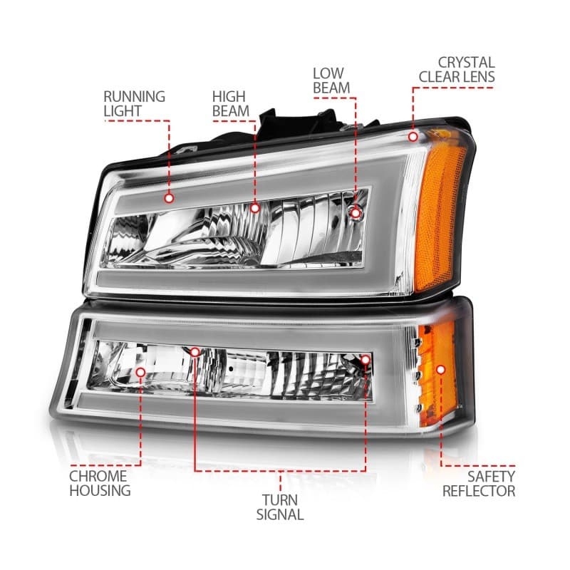 ANZO Crystal Headlights Clear Lens Black Housing Not for Sealed Beam - Image 5