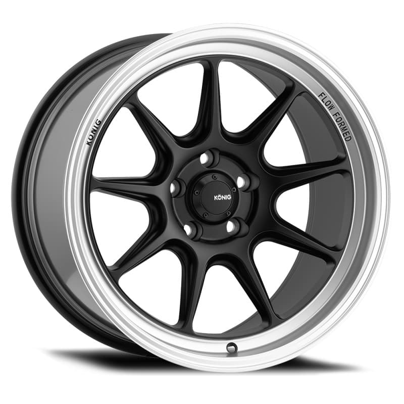 Konig Countergram Wheels 19x11B 5x114.3 ET18 Matte Black Matte Machined Lip - Image 2