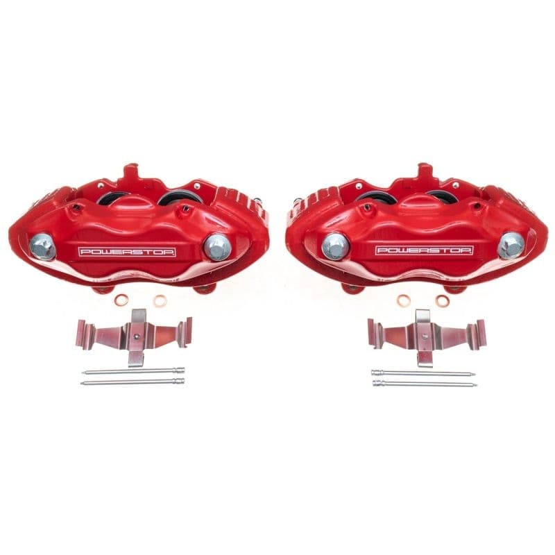 PowerStop Brake Calipers Red Powder Coated Pair Durable High-Temp Finish - Image 3