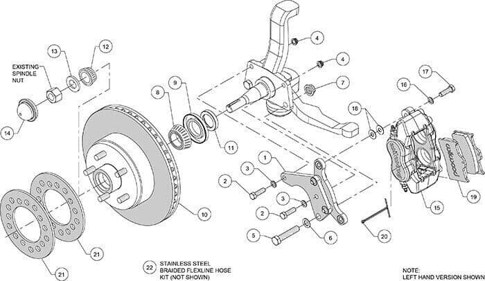 Wilwood Classic Series Front Disc Brake Kit for Ford 1954-56 11.28" Rotor - Image 5