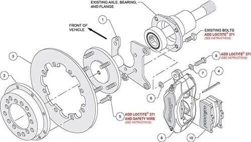 Wilwood Dynalite 4-Piston Rear Drag Brake Kit for Muscle Car Axles - Image 4