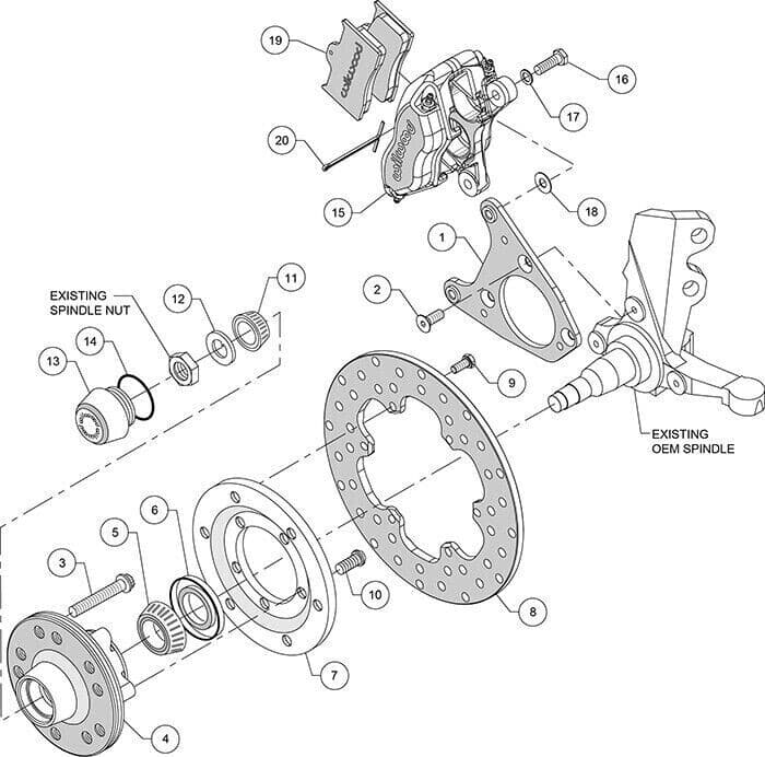 Wilwood Dynalite FDL 4-Piston Front Drag Brake Kit for Muscle Cars - Image 6