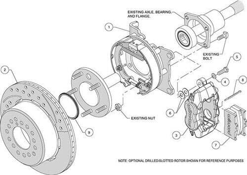 Wilwood Dynalite Rear Disc Brake Kit for Muscle Cars 4-Piston 12.19" Rotor - Image 6