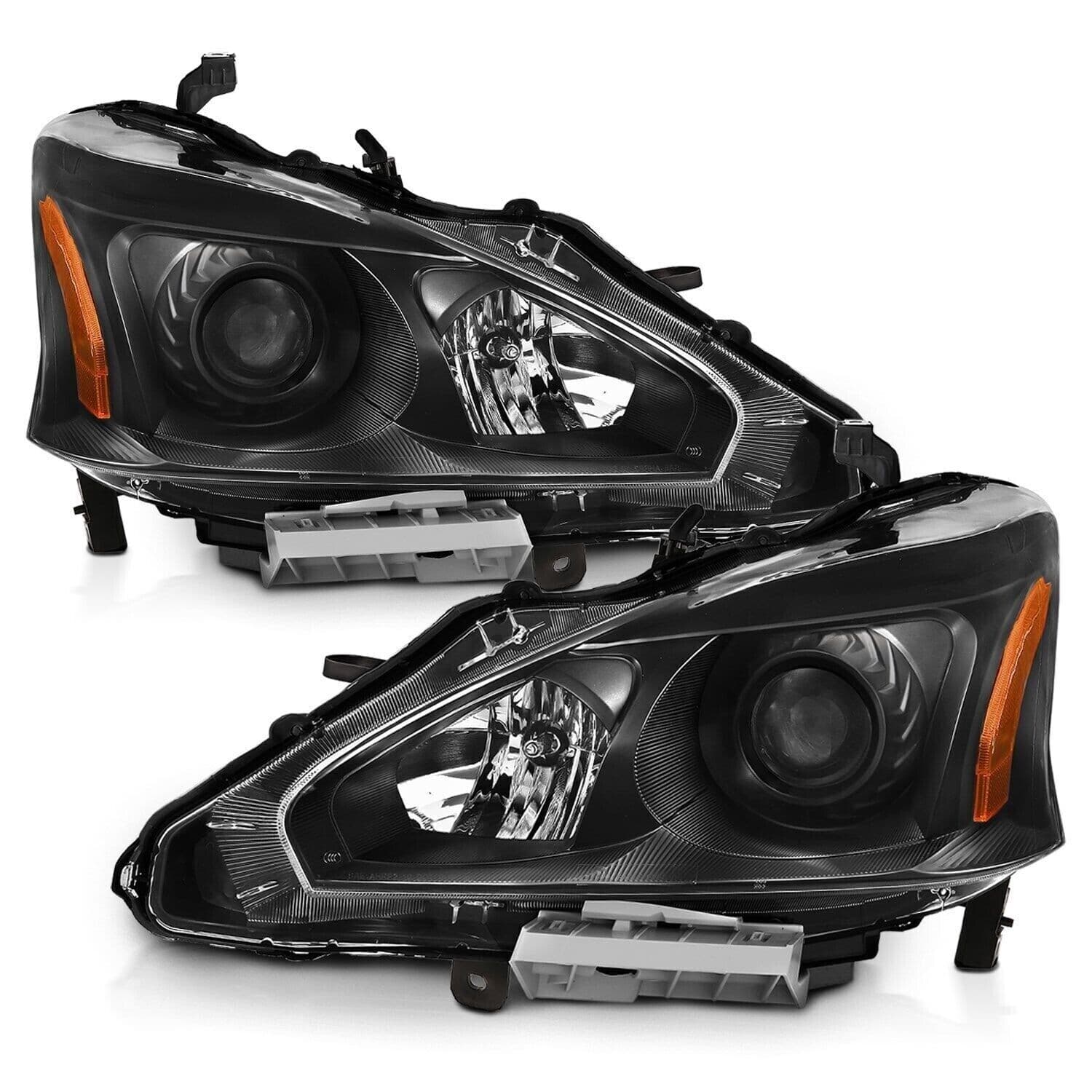 ANZO Projector Headlight Set for Chevy C6 Clear Lens Chrome Housing Pair - Image 2