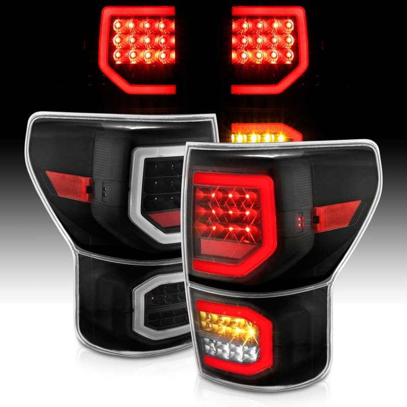 ANZO LED Taillight Assembly Pair Clear Lens Black Housing Plank Style - Image 4