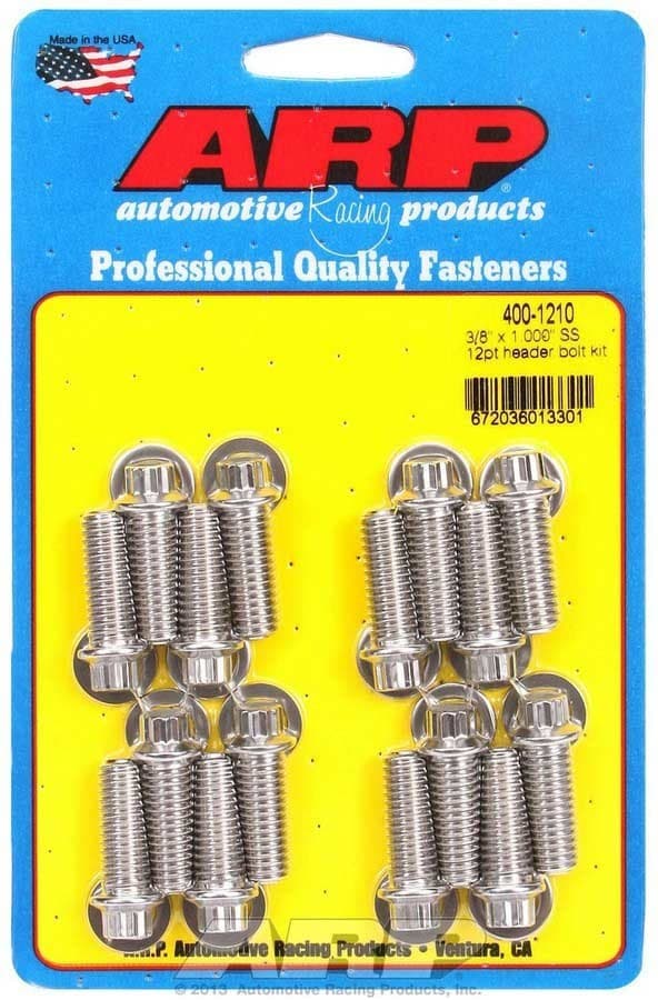 ARP 3/8in x 1.000in SS 12pt Header Bolt Kit