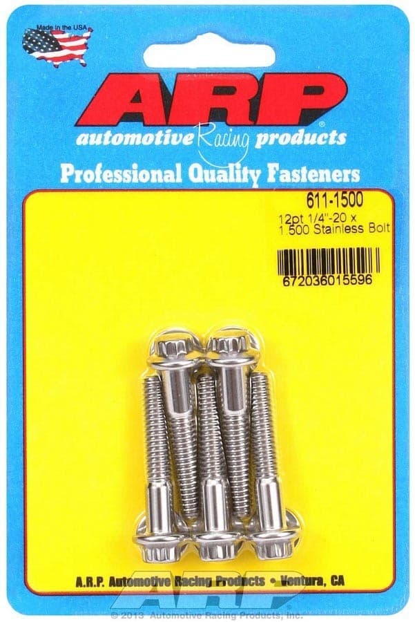 ARP Stainless Steel 1/4in-20 x 1.5in UHL 12pt Bolt Kit (5/pkg) - Image 2