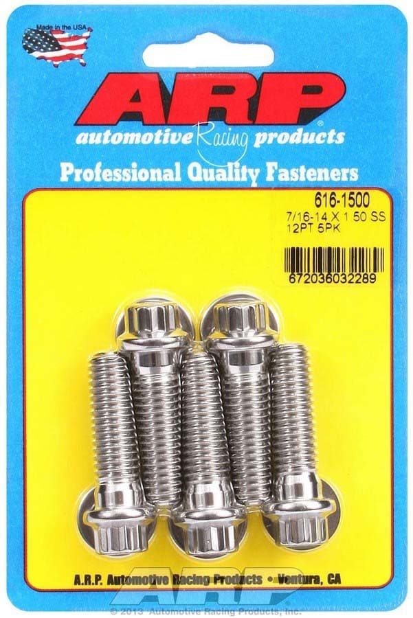 ARP 7/16-14 x 1.500 12pt Stainless Steel Bolt Kit (5-Pack)